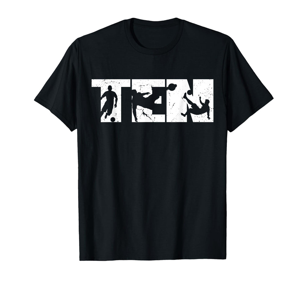 10Th Birthday Soccer 10 Years Old T-Shirt - Custom Art Print for Adults