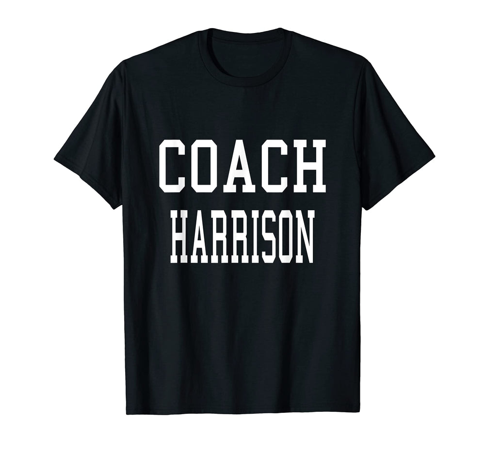 Coach Harrison Custom Football T-Shirt - Minimalist Print for Adults