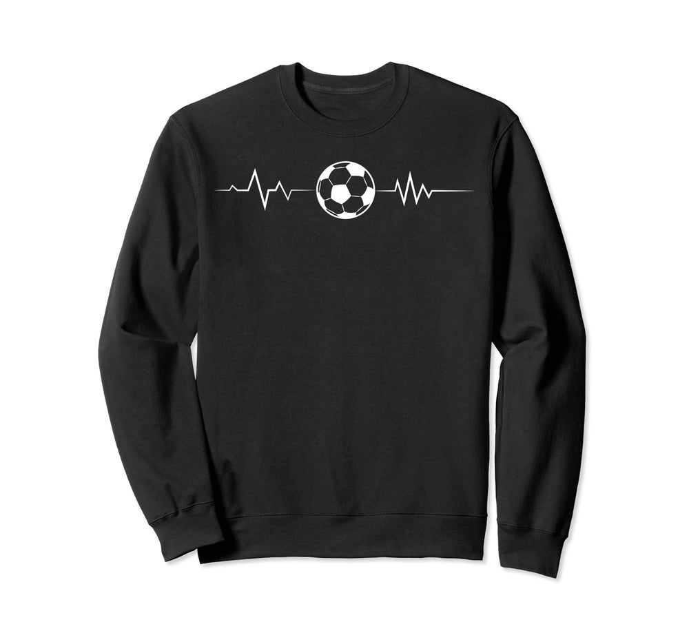 Soccer Heartbeat Soccer Lover Sweatshirt - Minimalist Print for Adults