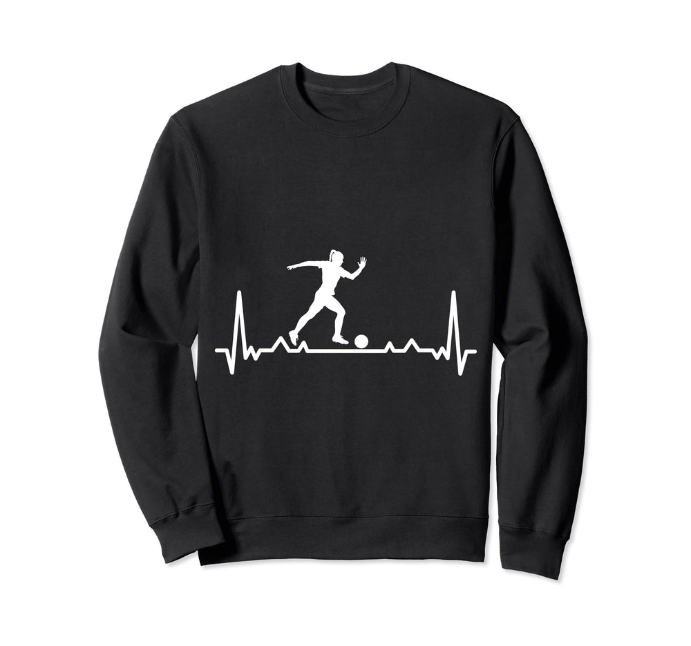 Soccer Heartbeat And Player Soccer Sweatshirt - Trendy Graphic for Adults