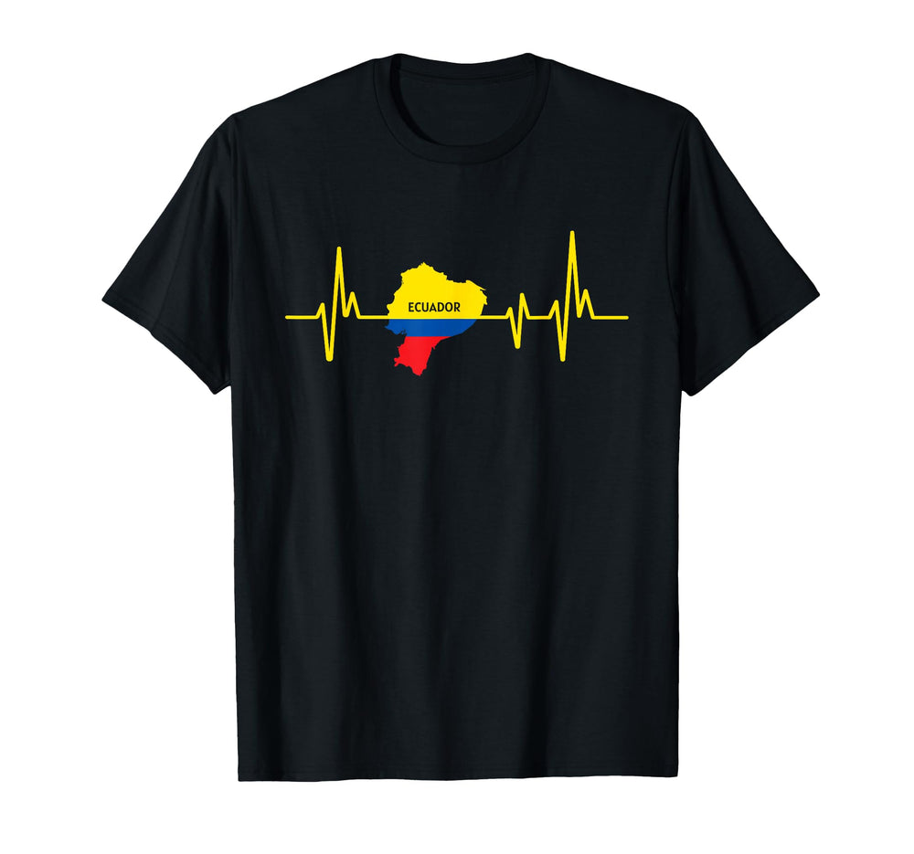 Heartbeat Ecuadorian Flag Ecuador T-Shirt - Graphic Print Men Women