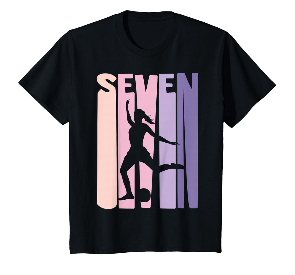 7 Years Soccer Gift 7Th Birthday Football T-Shirt - Graphic Print Unisex