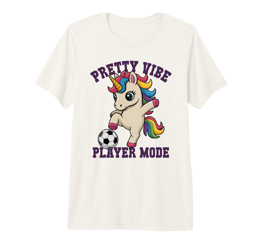 Soccer Pretty Vibe Unicorn Player Mode T-Shirt - Fun Novelty Design Unisex
