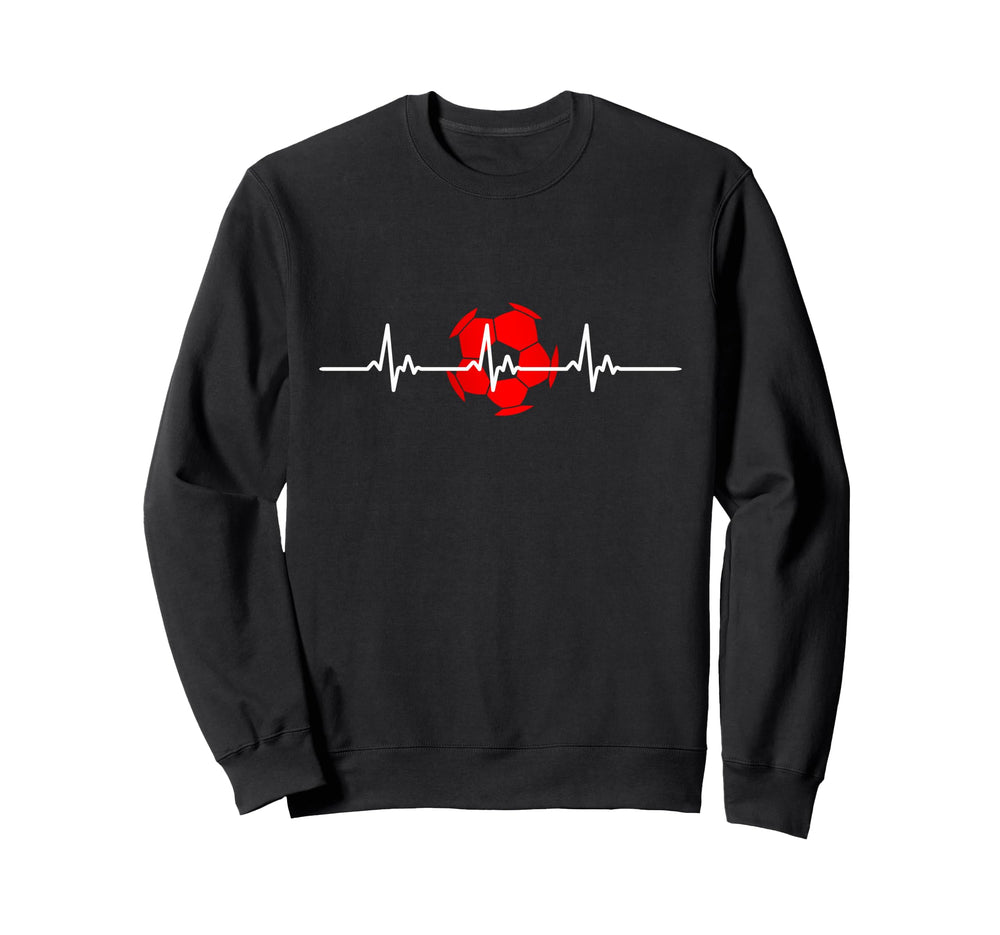 Heartbeat Soccer Soccer Sweatshirt - Unique Graphic Unisex