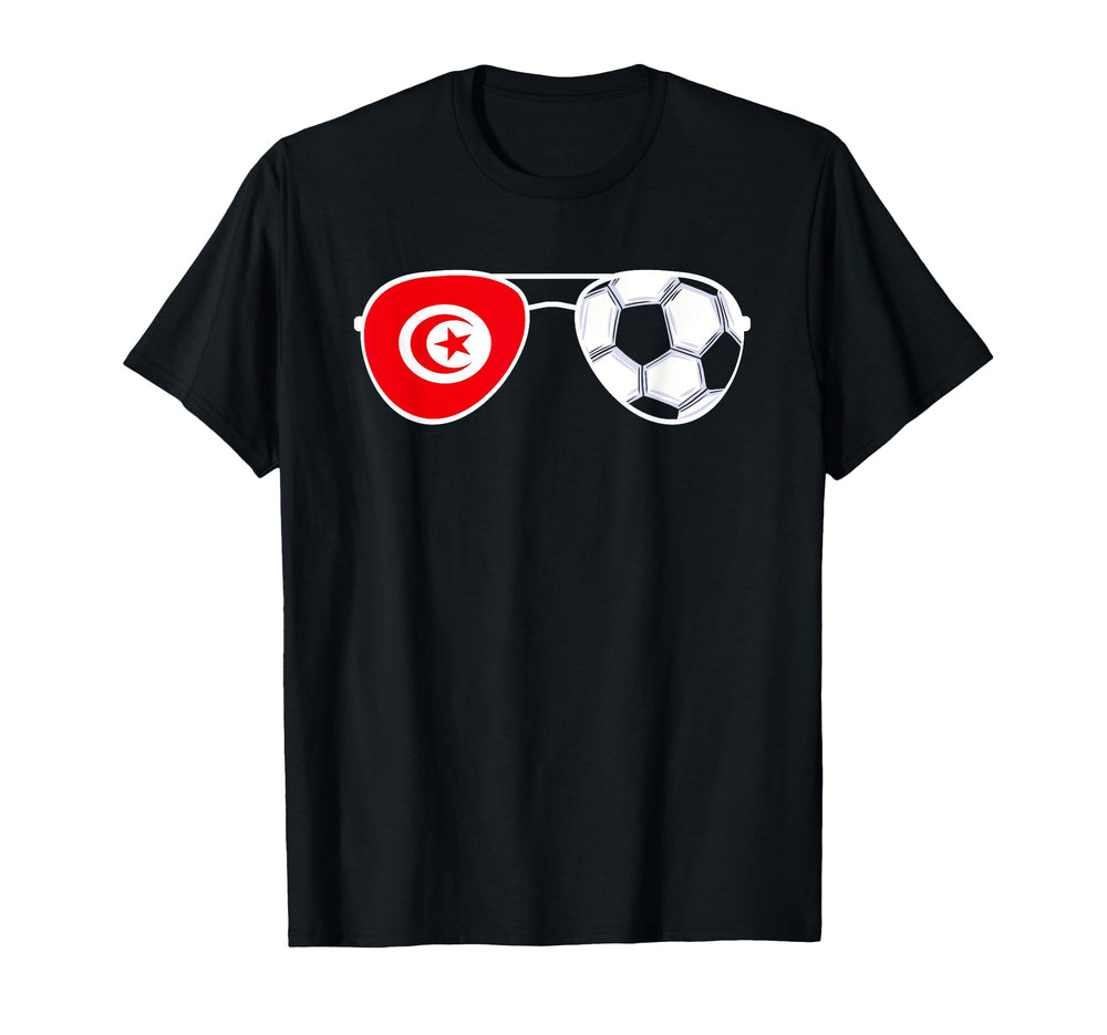 Tunisia Flag Football Sunglasses Tunisian T-Shirt - Novelty Apparel Unisex