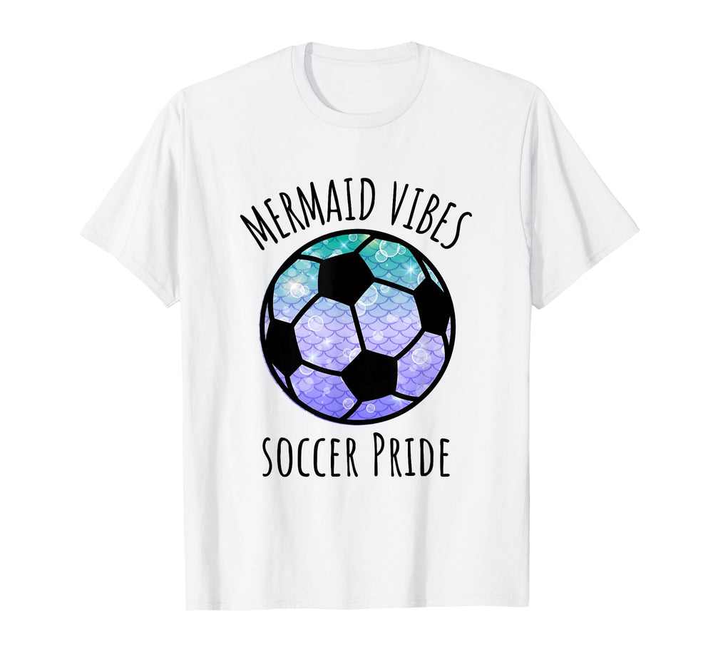 Soccer Mermaid Vibes Matching Team T-Shirt - Graphic Print for Adults
