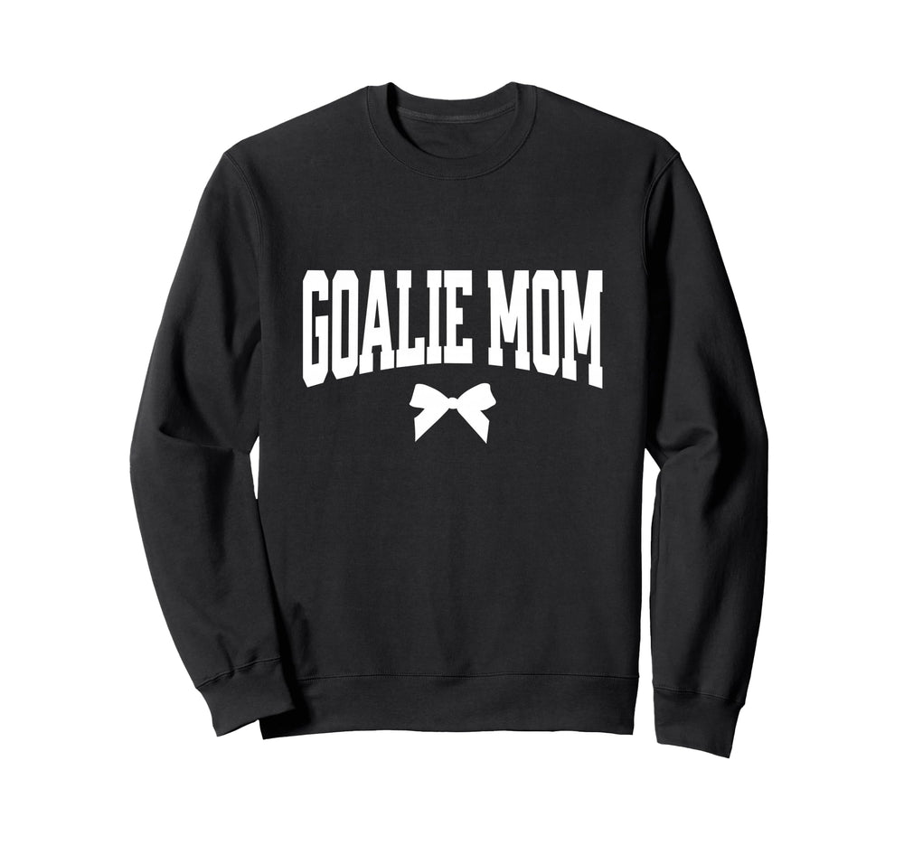 Hockey Goalie Mom Bow Hockey Sweatshirt - Unique Graphic Men Women