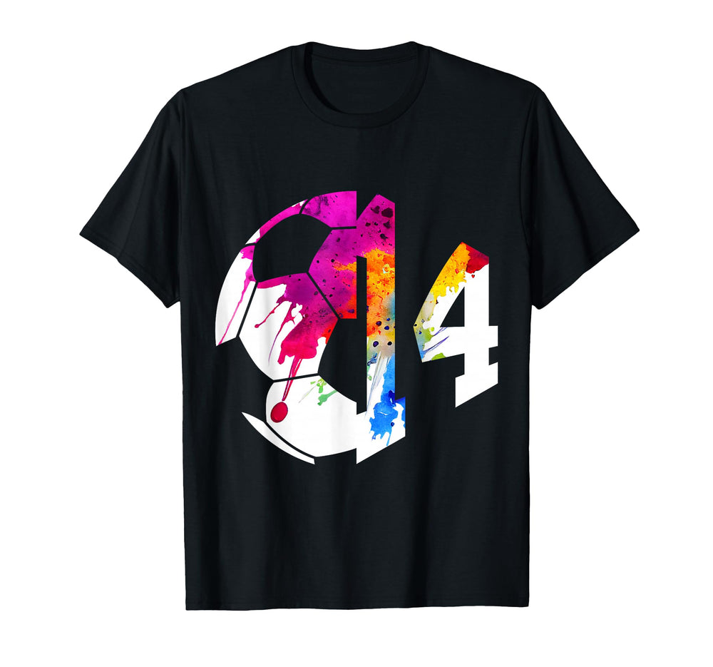 Number 14 Years Soccer 14Th Birthday T-Shirt - Trendy Graphic Unisex
