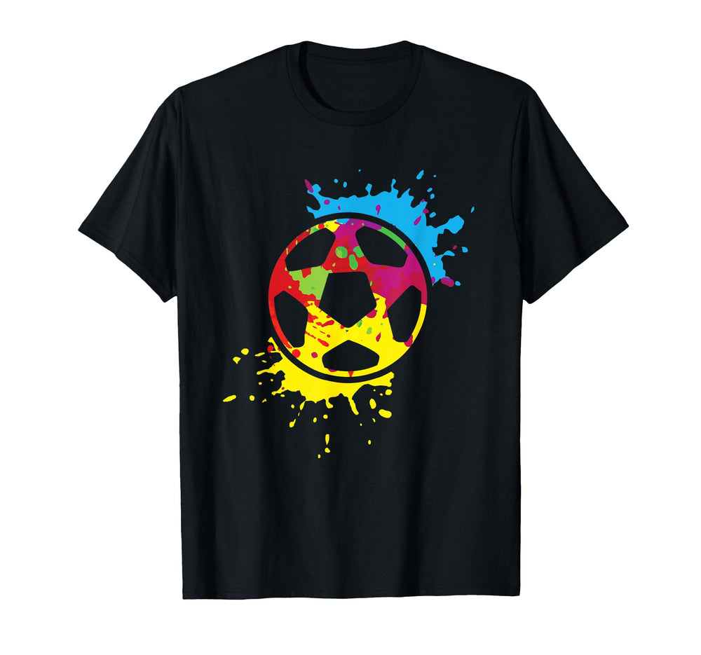 Colorful Soccer Ball Player Team T-Shirt - Custom Art Print for Adults