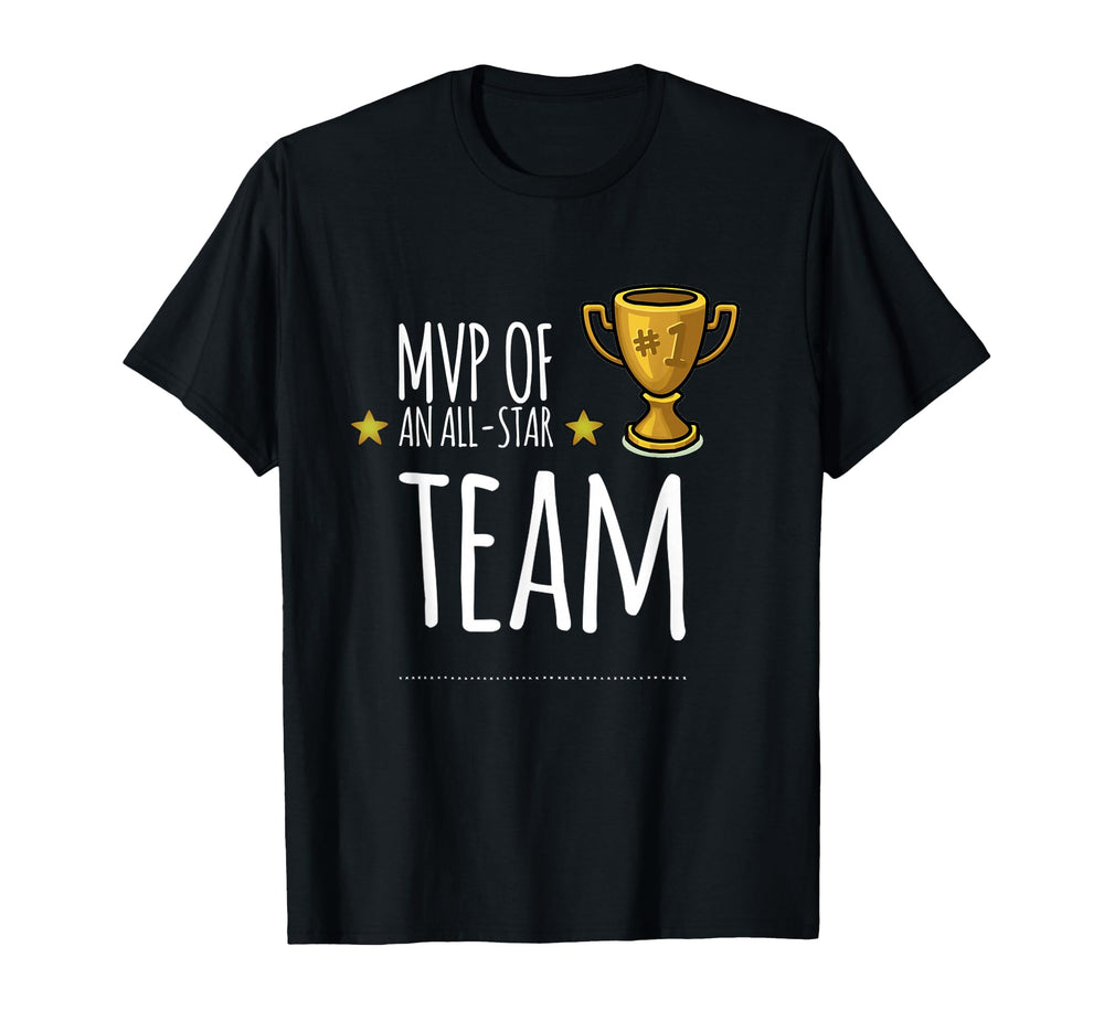 Mvp All Star Team Trophy And Stars T-Shirt - Novelty Apparel for Adults