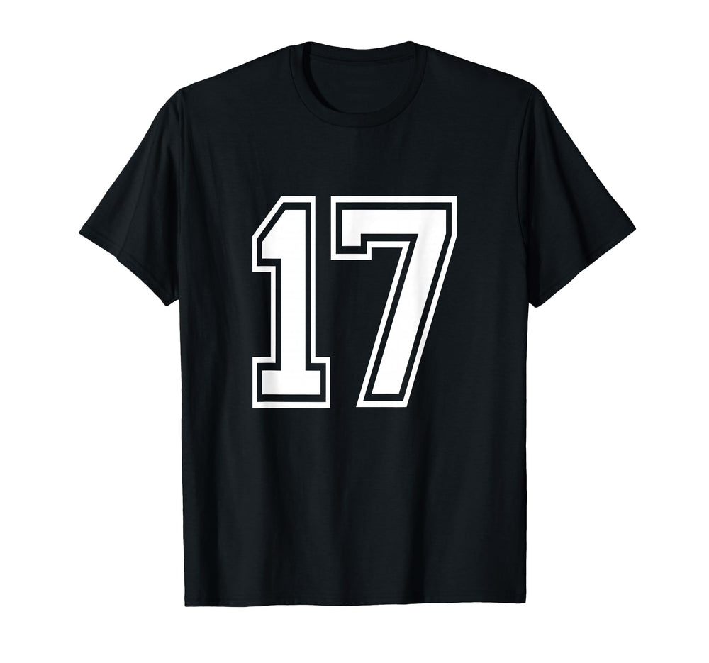 Number 17 Varsity Sports Team Jersey T-Shirt - Graphic Print Men Women