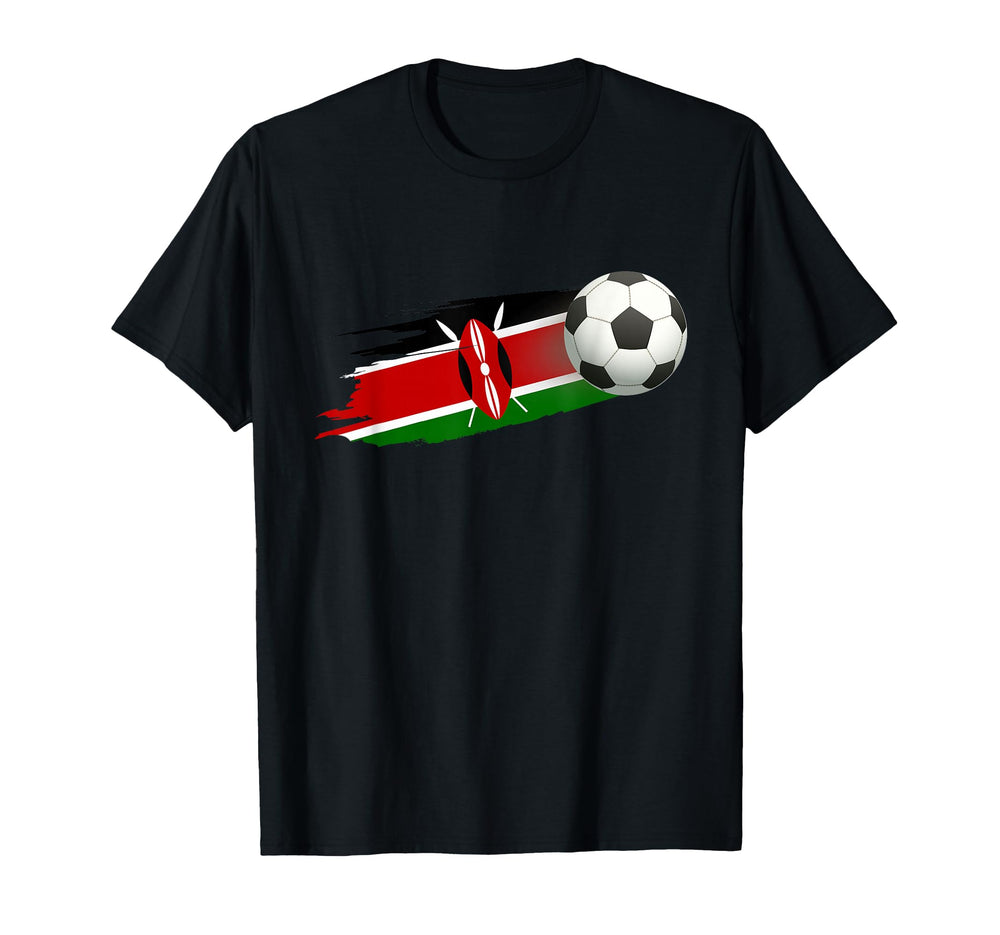 Kenya Soccer Ball Kenya Flag Jersey T-Shirt - Graphic Print Men Women