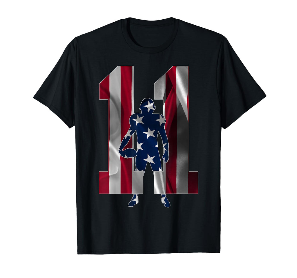 Number 11 Years Football 11Th Birthday T-Shirt - Minimalist Print Men Women