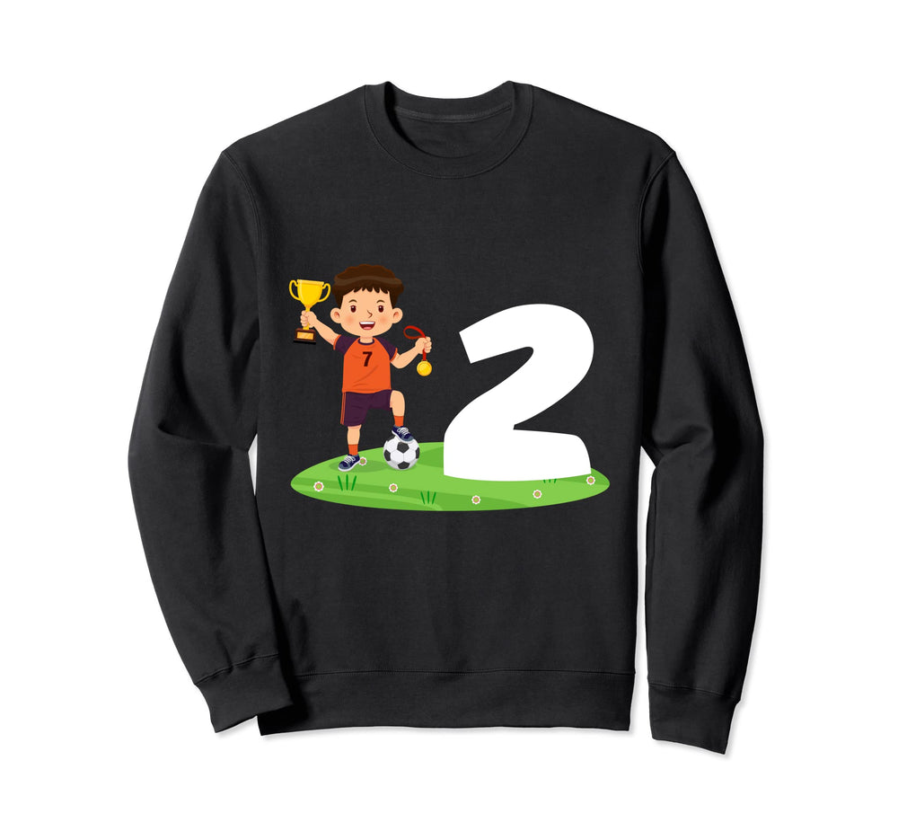 2Nd Birthday Soccer 2 Years Old Sweatshirt - Streetwear Style Unisex