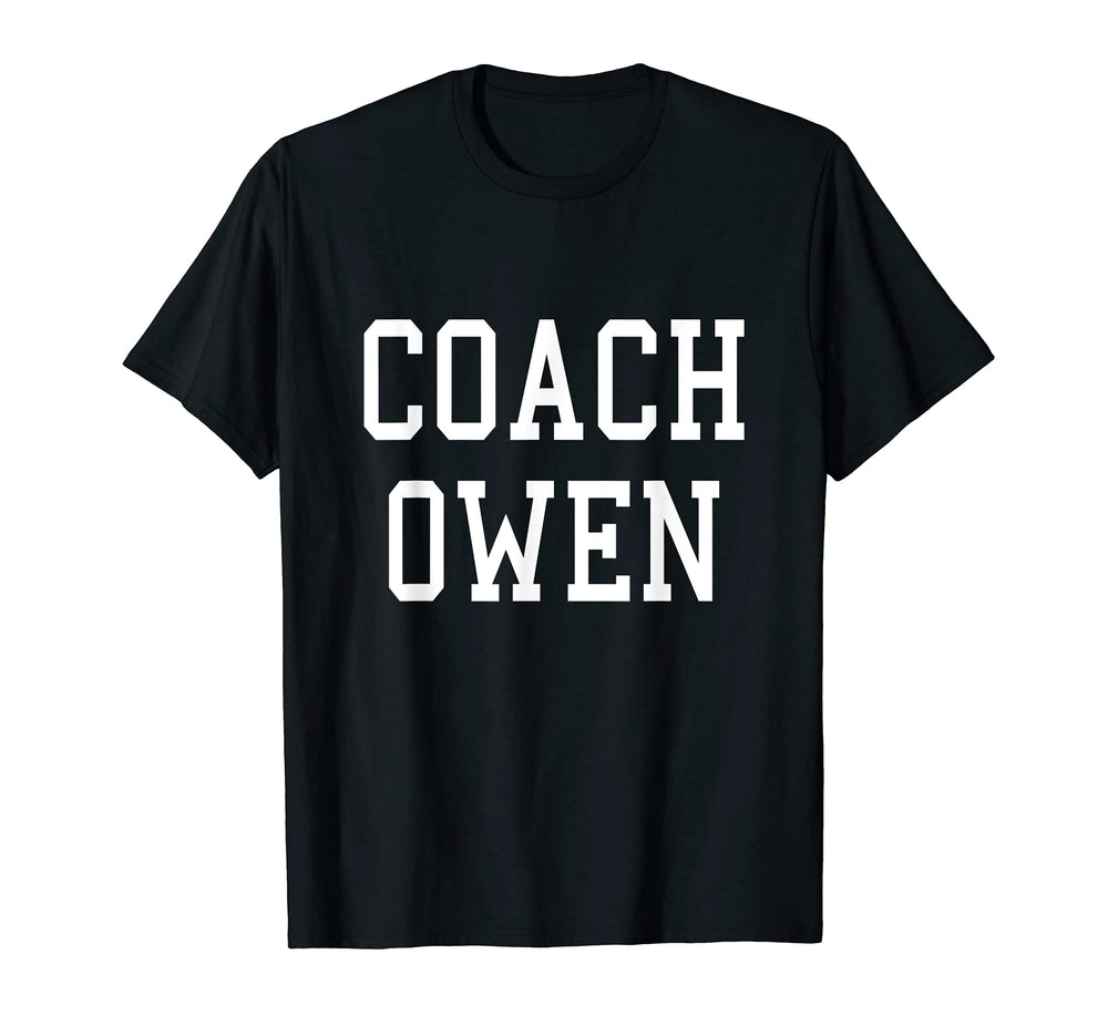 Coach Owen Custom Football Soccer T-Shirt - Fun Novelty Design Unisex