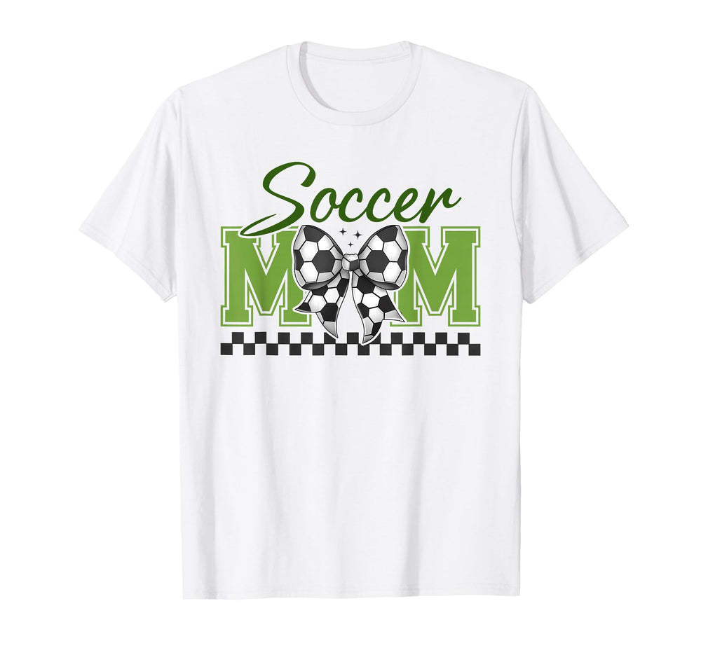 Groovy Soccer Mom Coquette Bow Soccer T-Shirt - Graphic Print for Adults