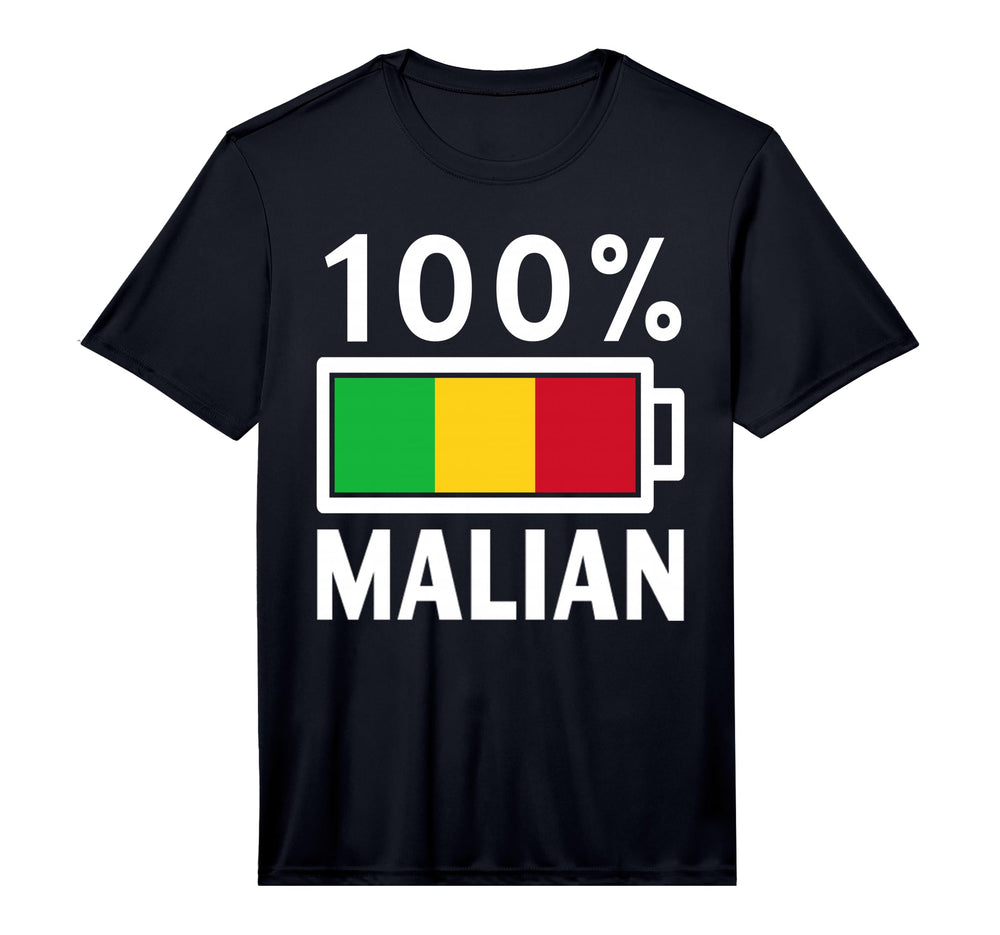 Mali Flag 100 Malian Battery Power T-Shirt - Aesthetic Graphic for Adults