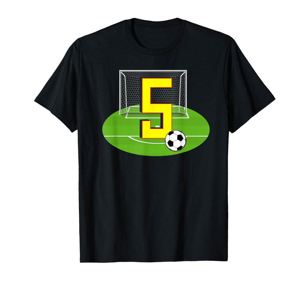 Number 5 5Th Birthday Soccer 5 Years T-Shirt - Novelty Apparel Men Women