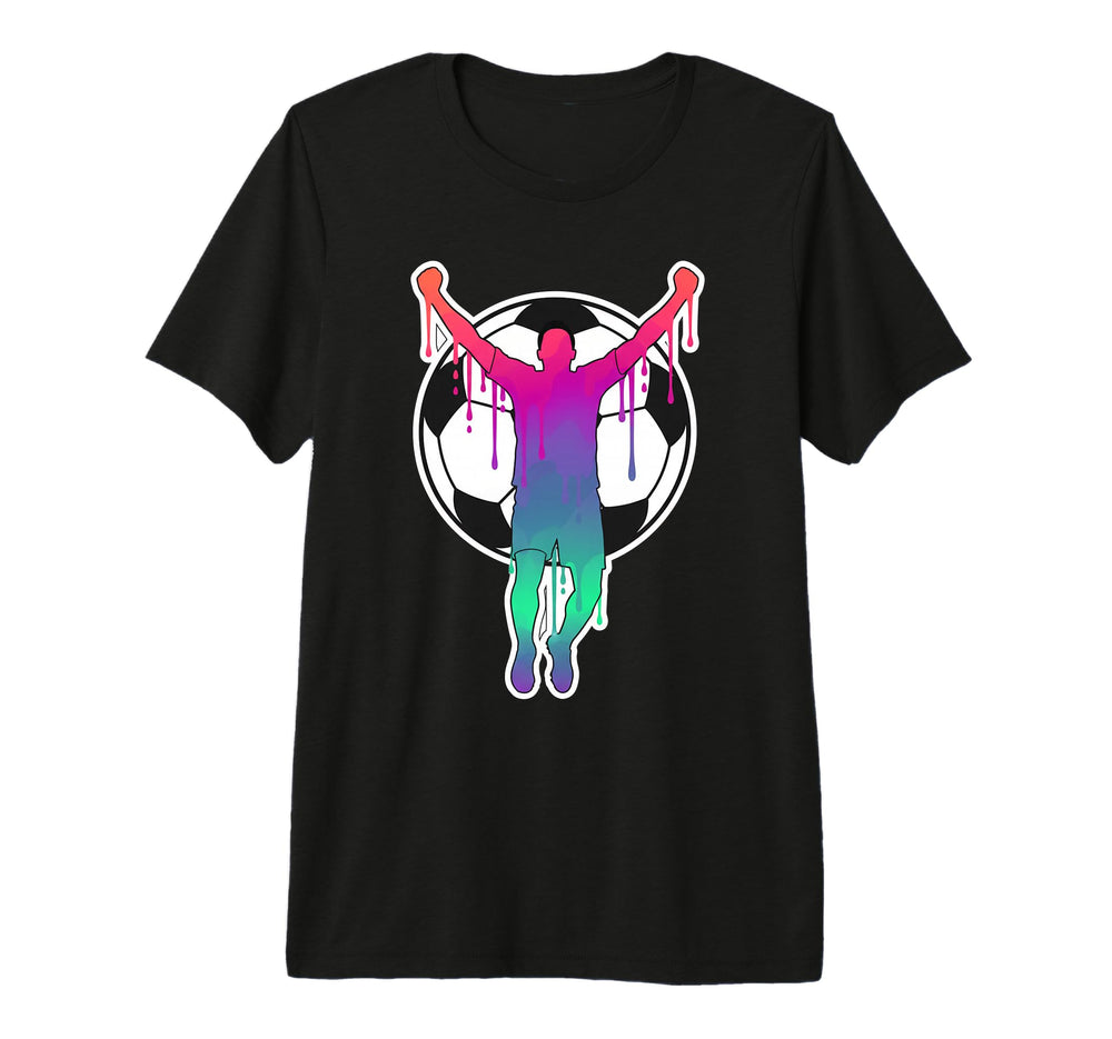 Soccer Player Celebration Silhouette T-Shirt - Trendy Graphic for Adults