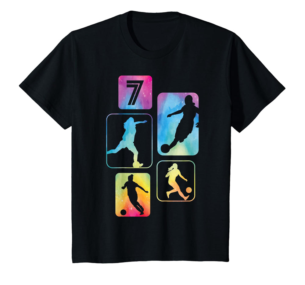 7Th Birthday Soccer Player Football T-Shirt - Custom Art Print for Adults