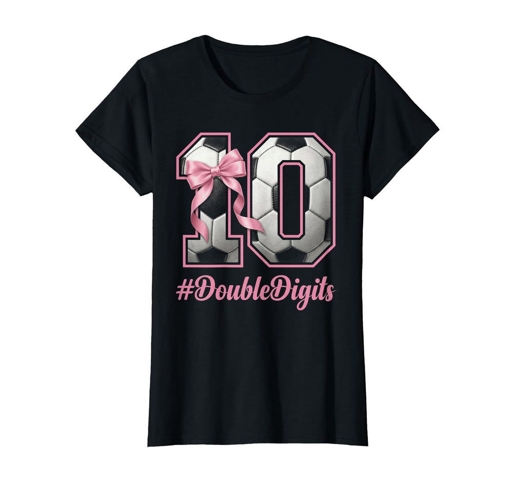 Bow Soccer Football Double Digits 10Th T-Shirt - Custom Art Print Unisex