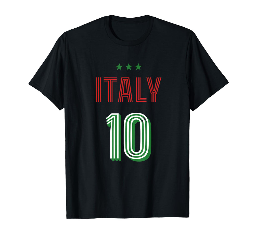 Italy Soccer 10 Football Game Fan T-Shirt - Casual Everyday Wear Men Women