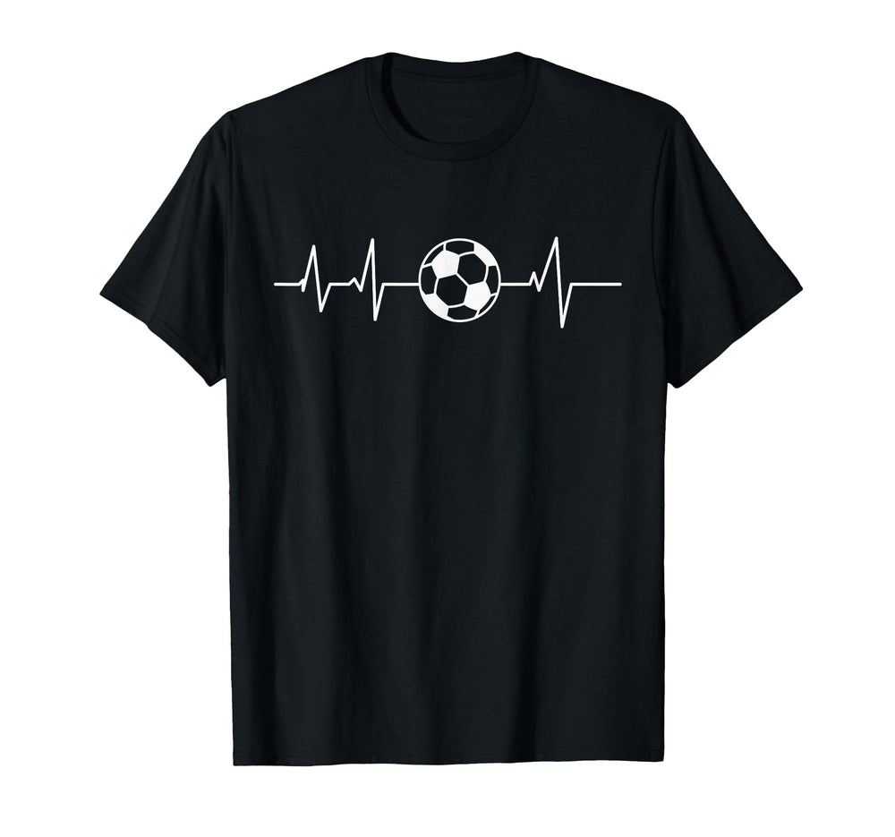 I Love Soccer Heartbeat T-Shirt - Unique Graphic Men Women