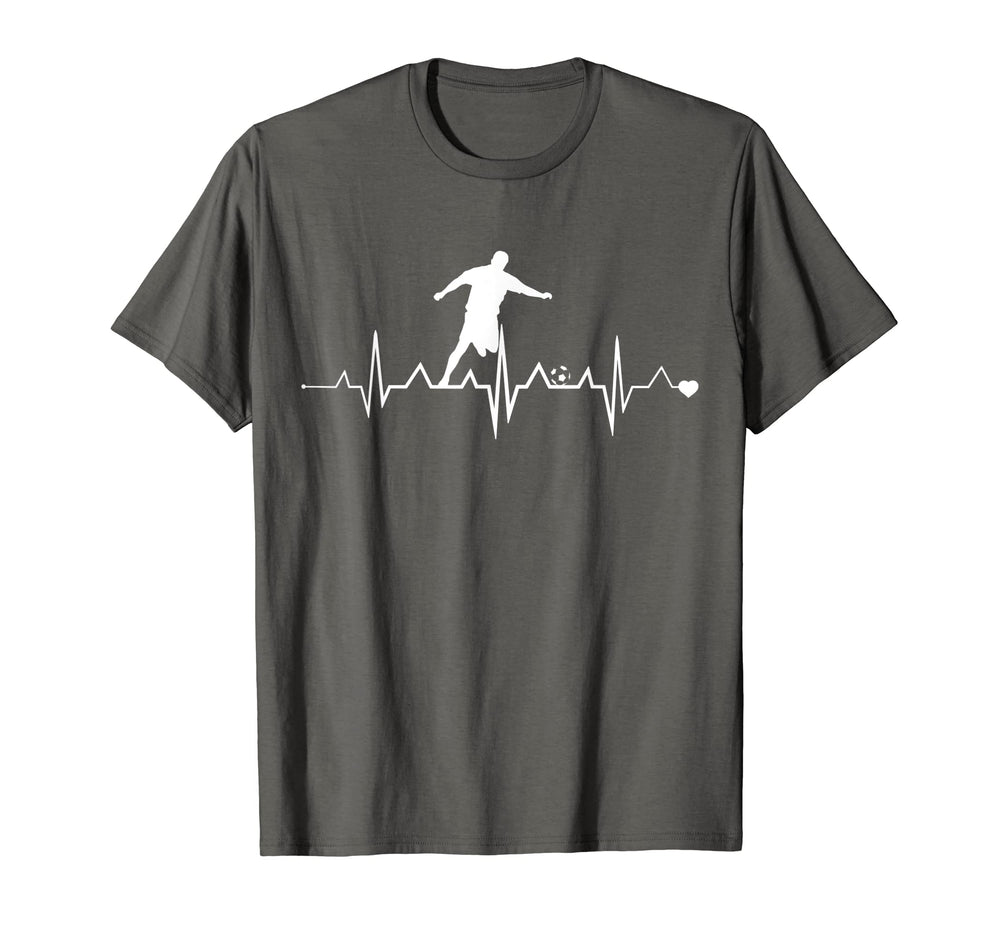 Football Player Heartbeat Soccer Pulse T-Shirt - Graphic Print for Adults