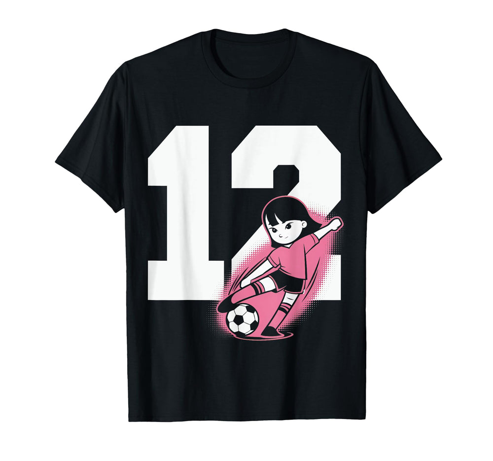 12 Soccer Birthday Gift Soccer Fan T-Shirt - Aesthetic Graphic Unisex