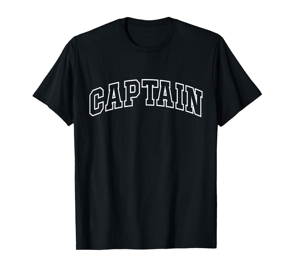 Captain Funny Athletic Lettering T-Shirt - Novelty Apparel for Adults