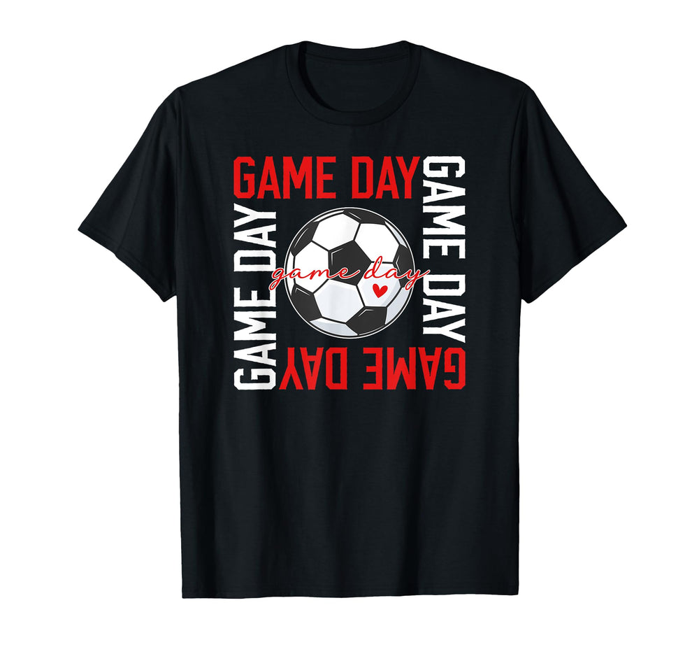 Game Day Soccer Heart Soccer Game Day T-Shirt - Unique Graphic for Adults