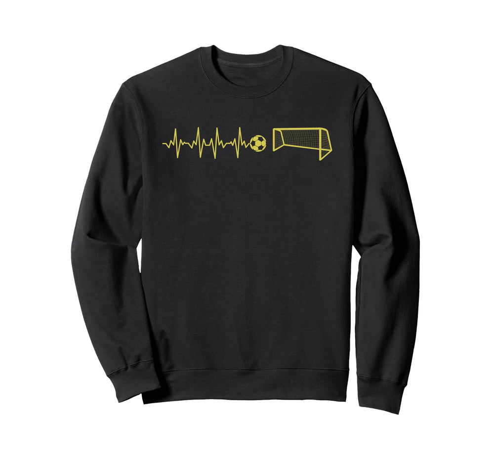 Funny Soccer Heartbeat Ecg Sweatshirt - Minimalist Print Men Women