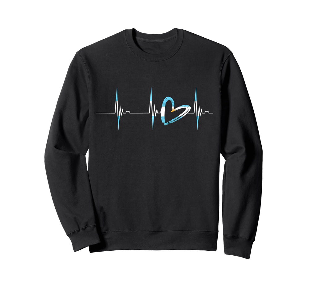 Heartbeat Ekg Pulse Argentinian Sweatshirt - Aesthetic Graphic Men Women