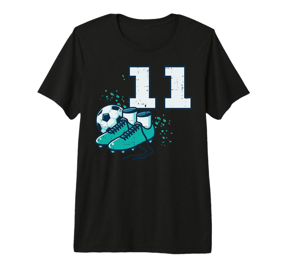 11Th Birthday Soccer Ball Shoes Football T-Shirt - Minimalist Print Unisex