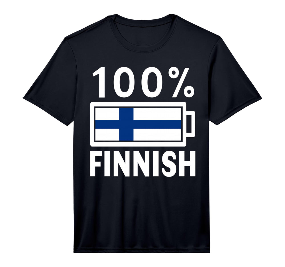 Finland Flag 100 Finnish Battery T-Shirt - Casual Everyday Wear Men Women