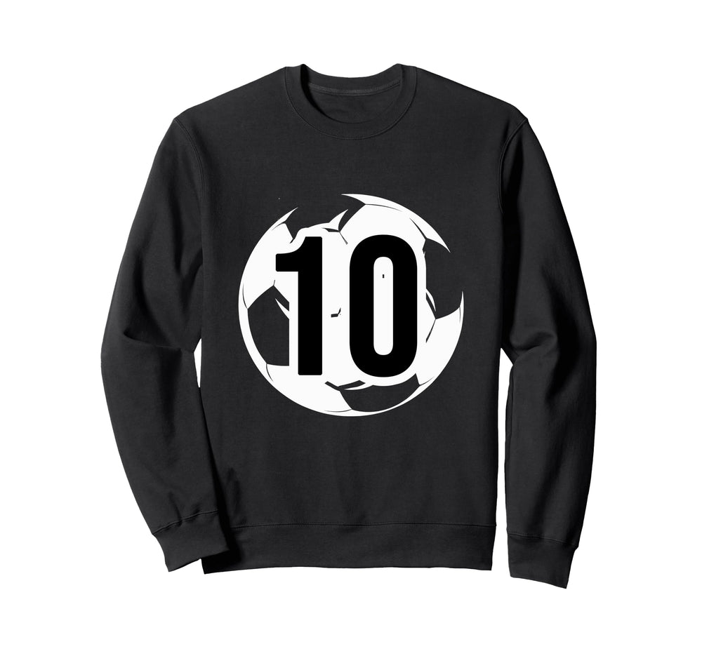 10 Soccer Birthday Gift Soccer Fan Sweatshirt - Unique Graphic Unisex