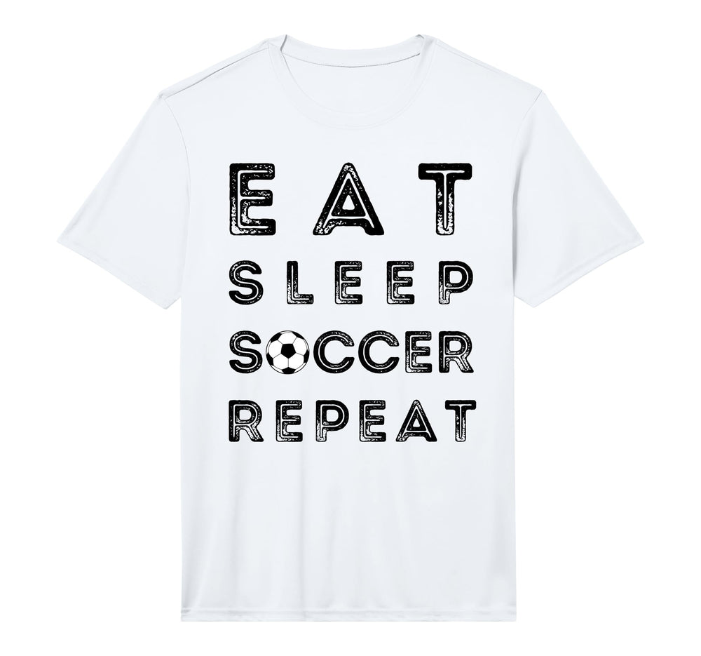 Eat Sleep Soccer Repeat Fans Funny T-Shirt - Minimalist Print for Adults