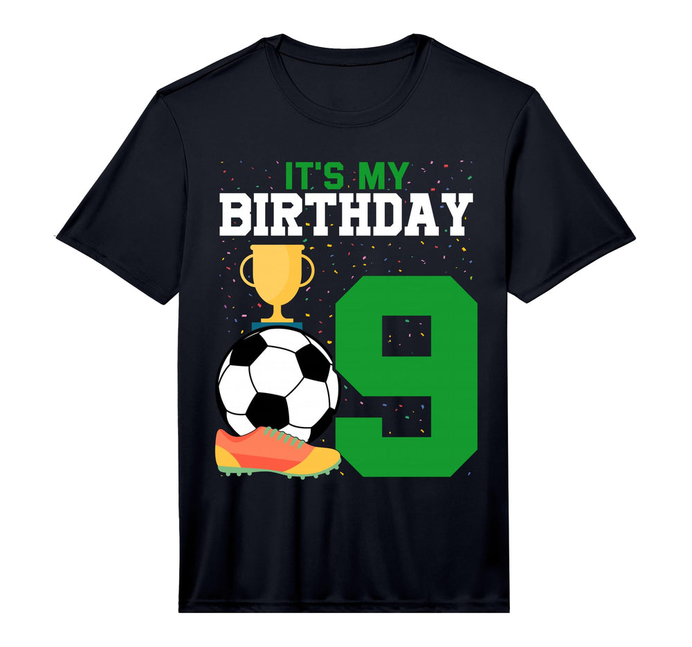 Its My 9Th Soccer Birthday Party 9Th T-Shirt - Novelty Apparel for Adults