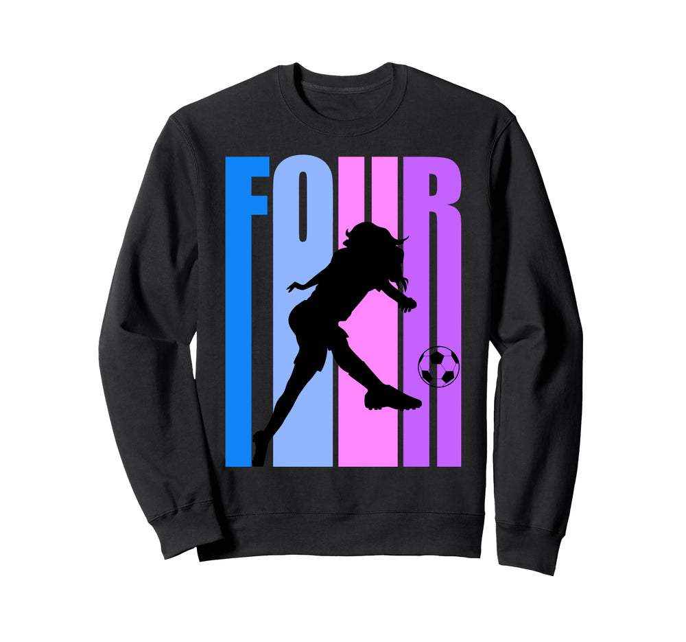 4Th Soccer Birthday Goals Score Sweatshirt - Custom Art Print for Adults