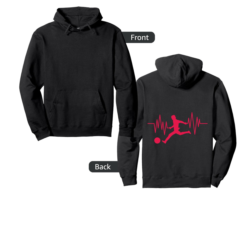 Soccer Player Heartbeat Matchday Hoodie - Casual Everyday Wear Unisex
