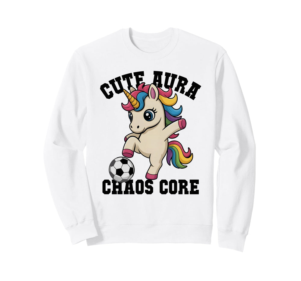 Aura Soccer Unicorn Chaos Core Just Sweatshirt - Graphic Print Men Women