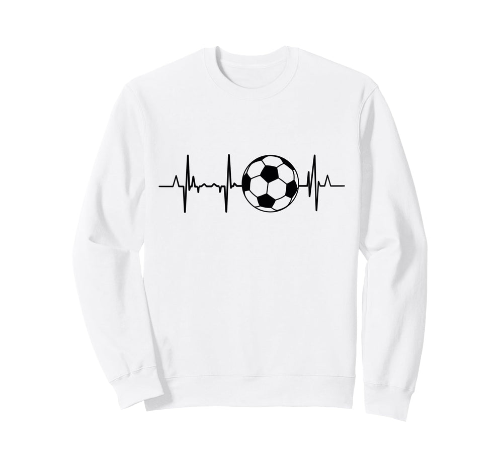 Soccer Ecg Football Heartbeat Sweatshirt - Custom Art Print for Adults