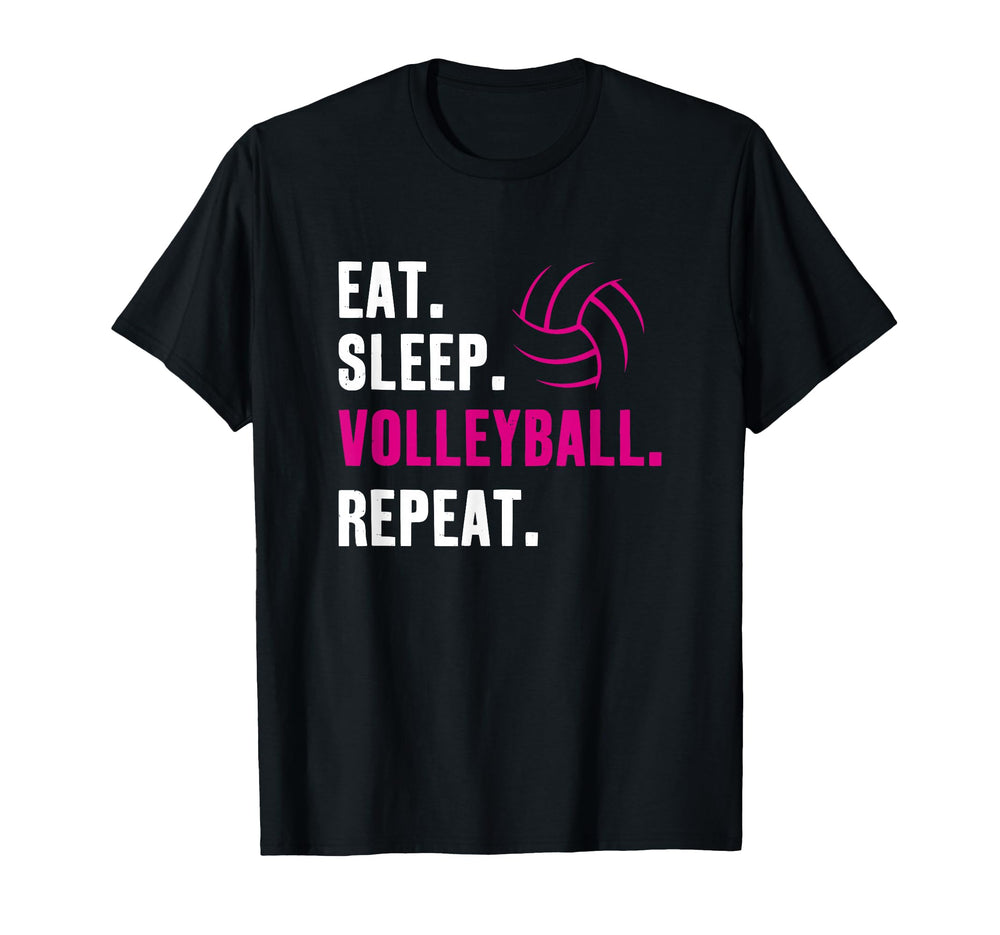 Eat Sleep Volleyball Repeat T-Shirt - Trendy Graphic for Adults
