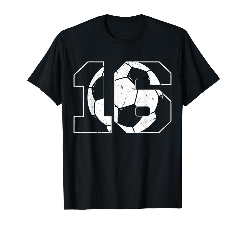 16Th Birthday Soccer Player T-Shirt - Fun Novelty Design Men Women