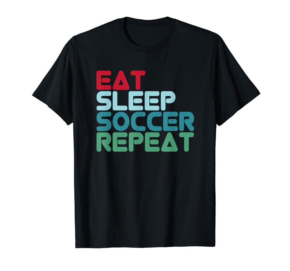 Football Football Player Eat Sleep T-Shirt - Minimalist Print Men Women