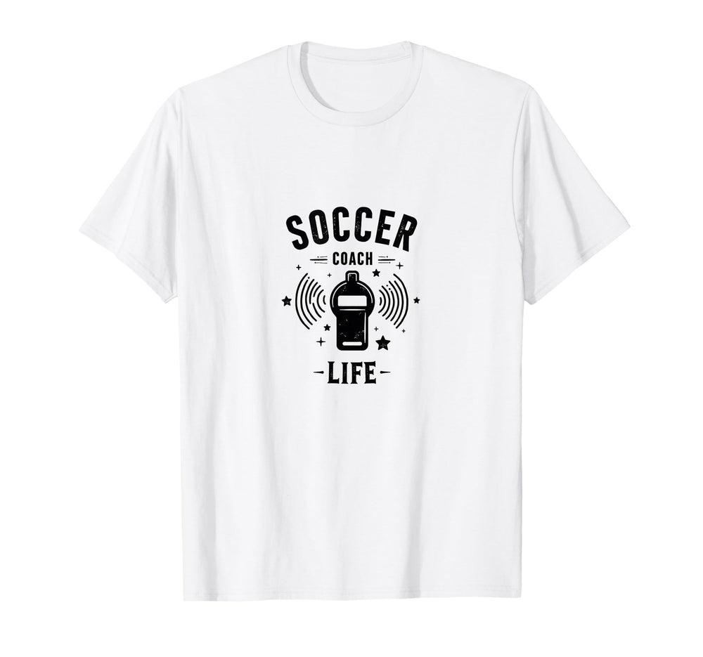 Soccer Coach Life Whistle Blowing T-Shirt - Minimalist Print Men Women