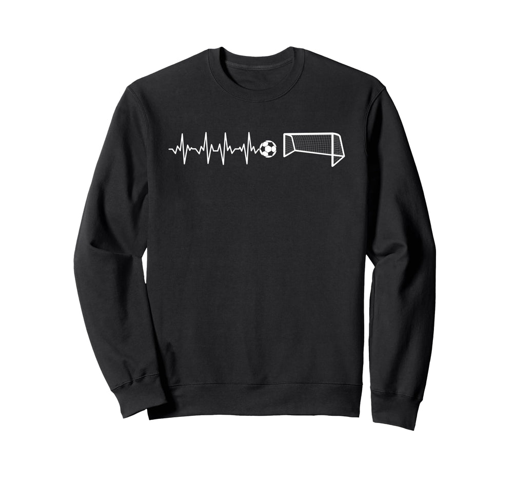 Funny Soccer Heartbeat Ecg Football Sweatshirt - Graphic Print for Adults