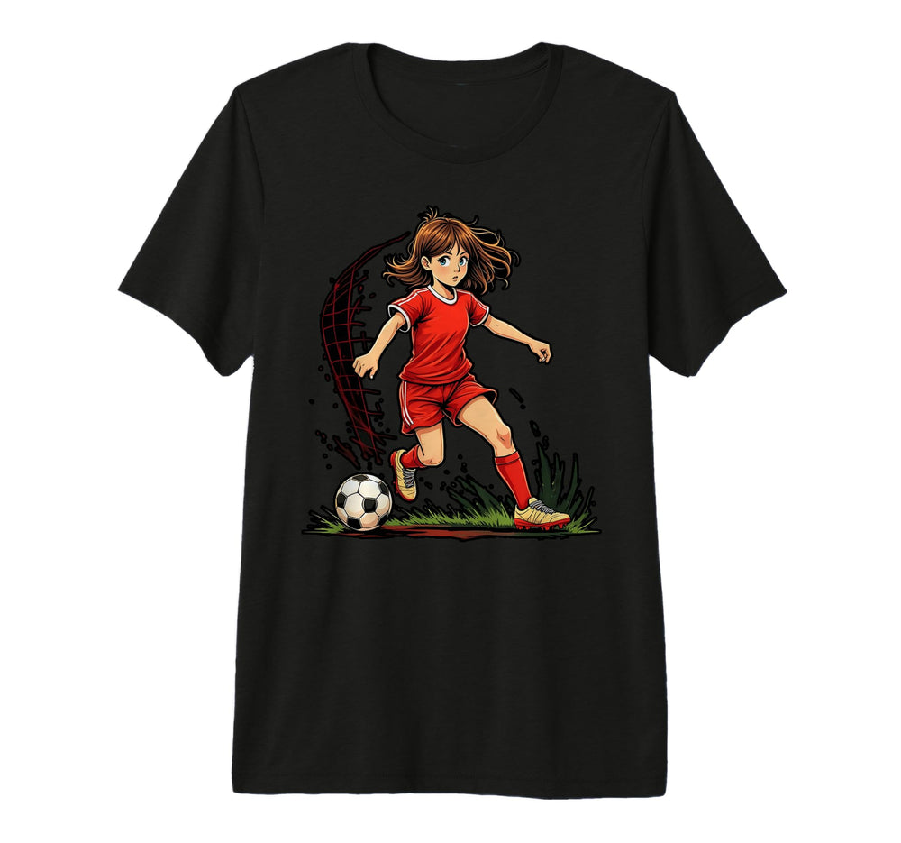 Soccer Player Kicking Ball Sports T-Shirt - Custom Art Print for Adults