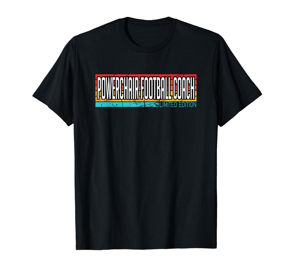 Powerchair Football Coach Funny Power T-Shirt - Unique Graphic for Adults