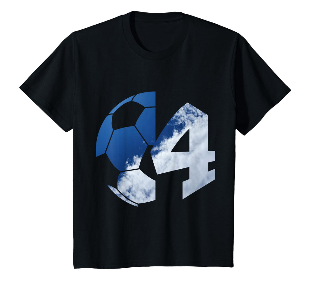 Number 4 Years Soccer 4Th Birthday T-Shirt - Unique Graphic Men Women